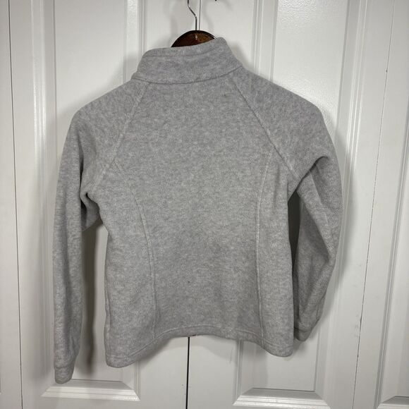 Columbia Women’s Fleece Jacket Medium Gray Full Zip Pink Trim Outdoor Hiking - Picture 2 of 7